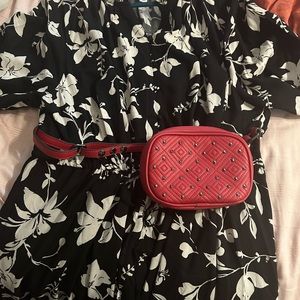 Red studded Fanny pack purse